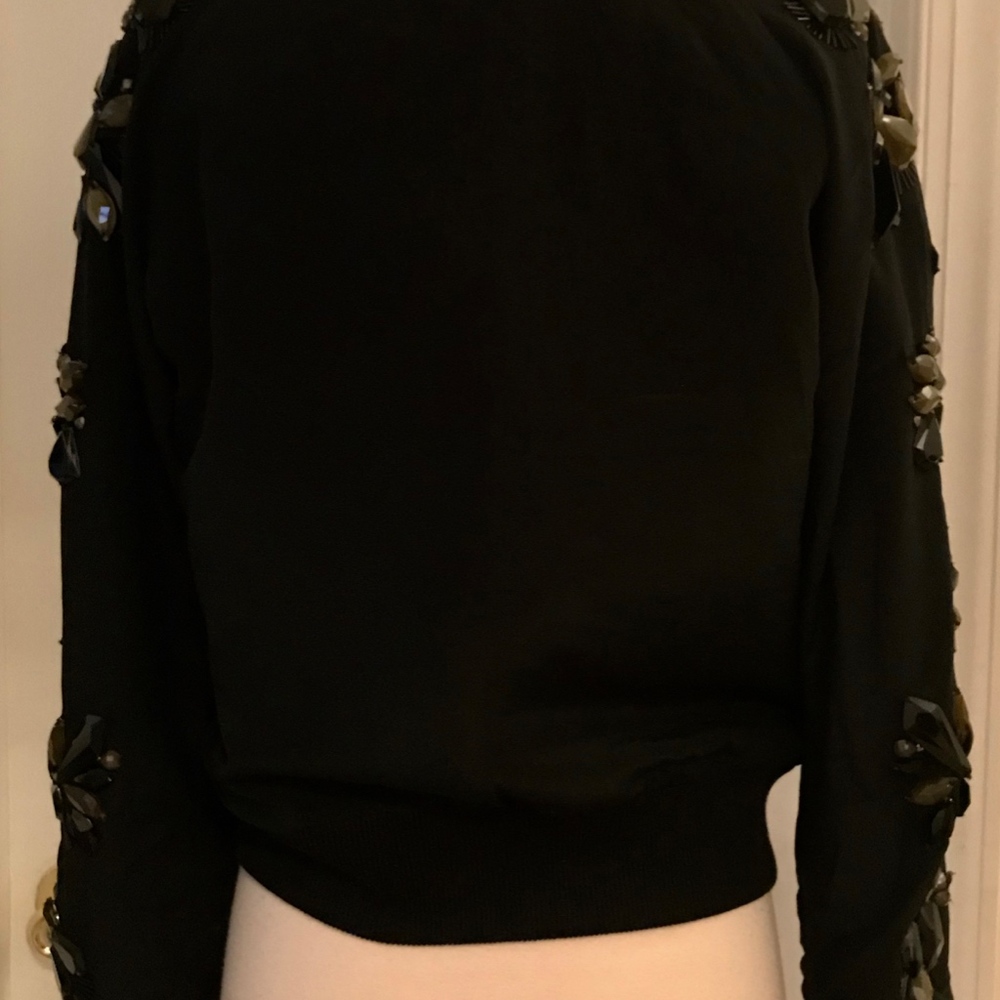 J.CREW COLLECTION SEQUIN-SLEEVE BOMBER JACKET S - Picture 6 of 8